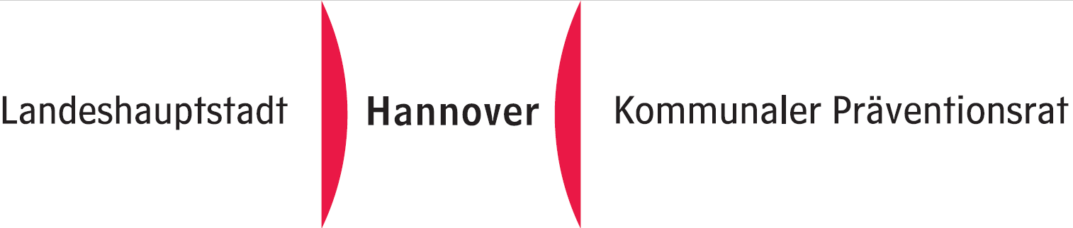 Schriftzug "Kommunaler Präventionsrat" mit dem Zeichen für die Landeshauptstadt Hannover